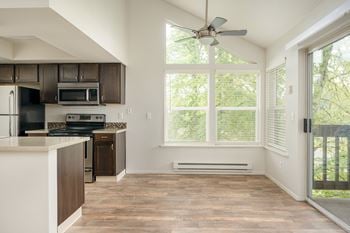 Vaulted ceilings in select homes